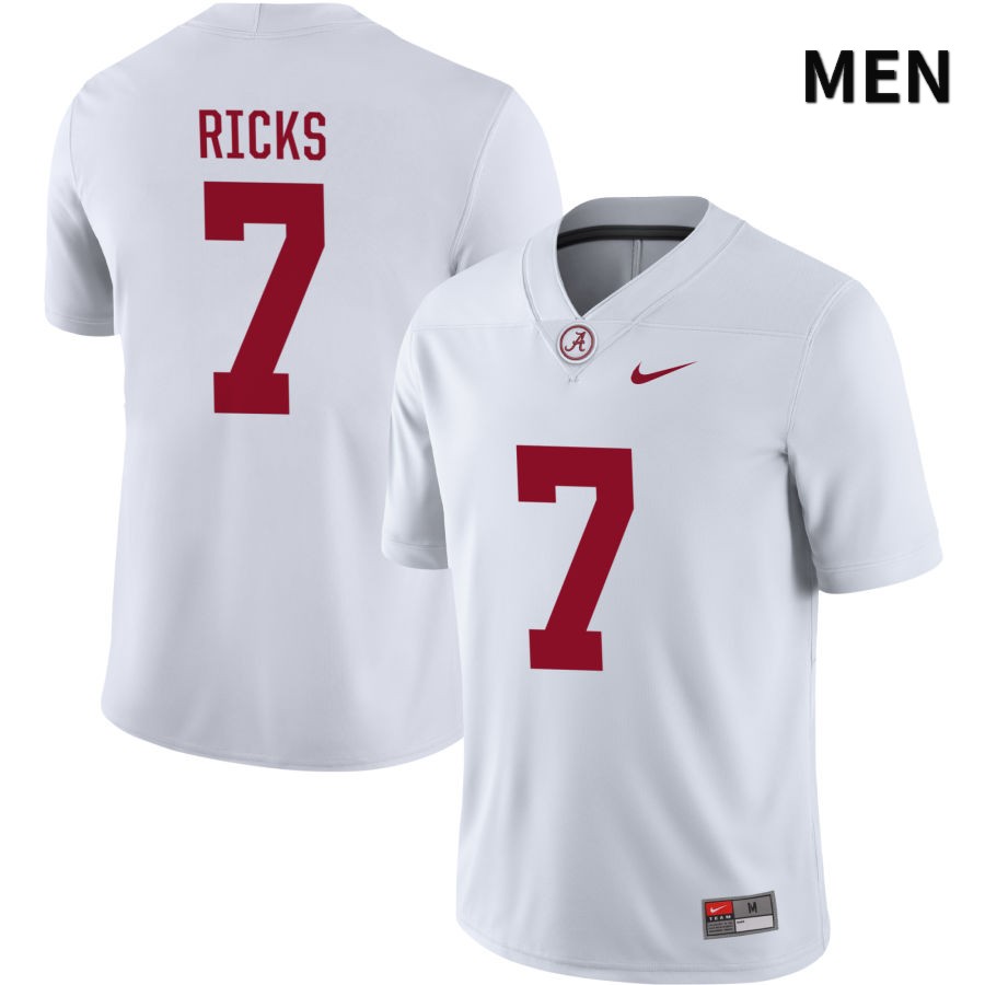 Alabama Crimson Tide Men's Eli Ricks #7 NIL White 2022 NCAA Authentic Stitched College Football Jersey XB16K28PF
